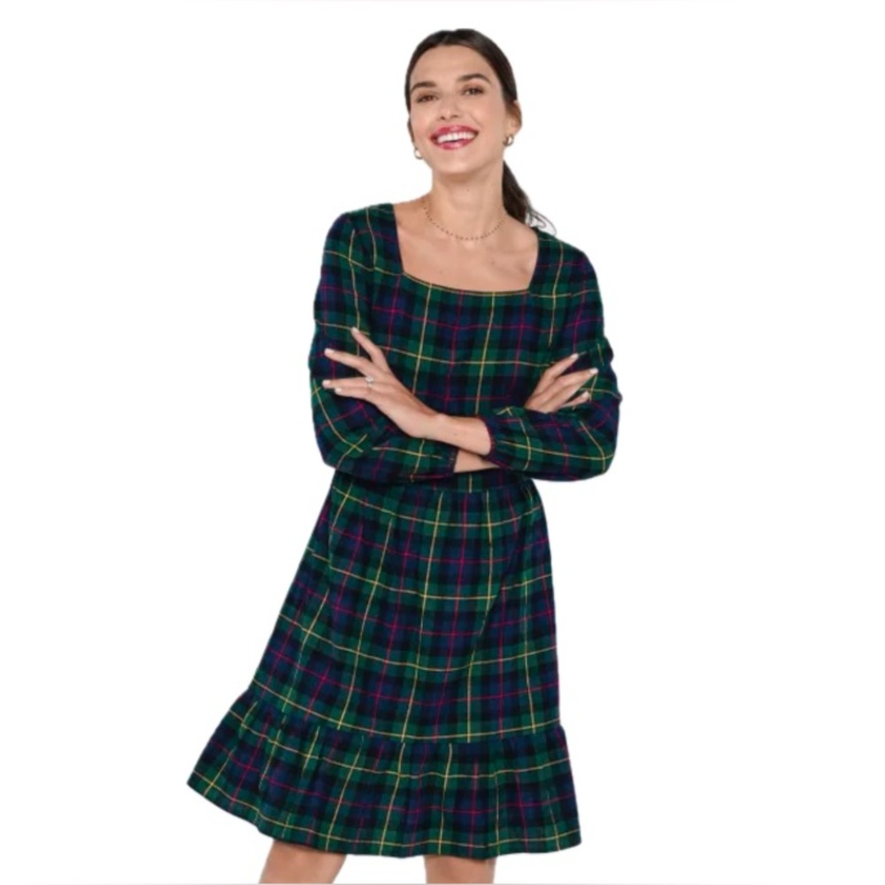 The Children’s Place, Women’s Plaid Fleece Long Sleeve Dress, Size L